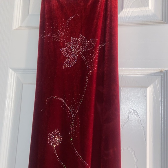 Vintage Goth 1990s Rave City Beaded SZ MED Red Velvet - Picture 6 of 11